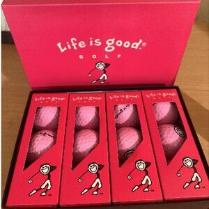 Life Is Good Golf PINK Balls Set Of 12 - Distance Accuracy Durability RARE SET